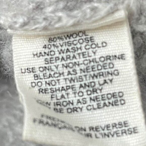 ~ Anthropologie Sm Sweater Pockets Button Gray Cardigan Wool Blend "MOTH" - Picture 8 of 8